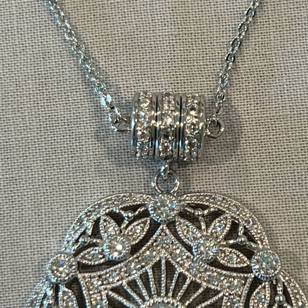 Esposito Diamonique smart snap Sterling necklace - Picture 5 of 15